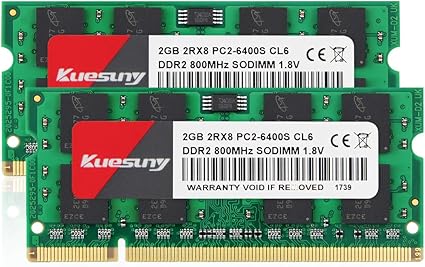 Amazon クエスニーノートpc用メモリ Ddr2 800 Pc2 6400 2gb 2枚 0pin 1 8v Cl6 Non Ecc So Dimm 永久保証 クエスニー パソコン 周辺機器 通販