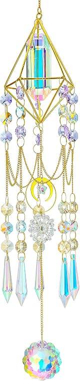 H&D Crystal Prisms Suncatcher 24.2in Window Hanging Pendant Decor view 8
