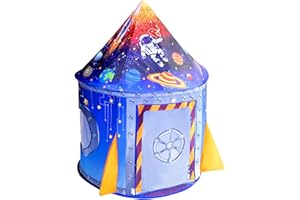 Nicecastle Play Tent for Boys Girls Kids,Rocket Ship Astronaut Spaceship Space Castle Playhouses Indoor Outdoor Game Party Bi