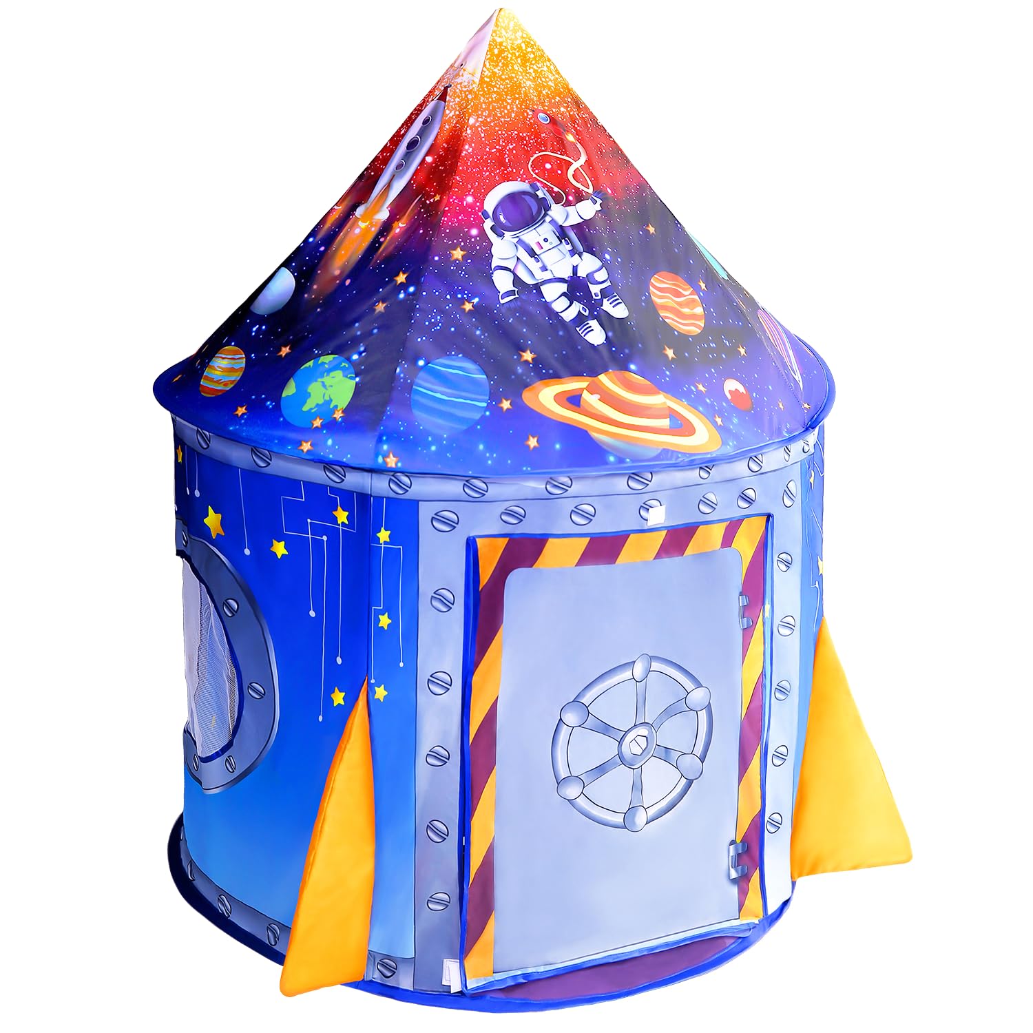 Nicecastle Play Tent for Kids Boys Girls,Rocket Ship Astronaut Spaceship Space Playhouse Indoor Outdoor kids Tent Pop Up Foldable Tents Game Party Birthday Toy for Children Toddler Baby Gift