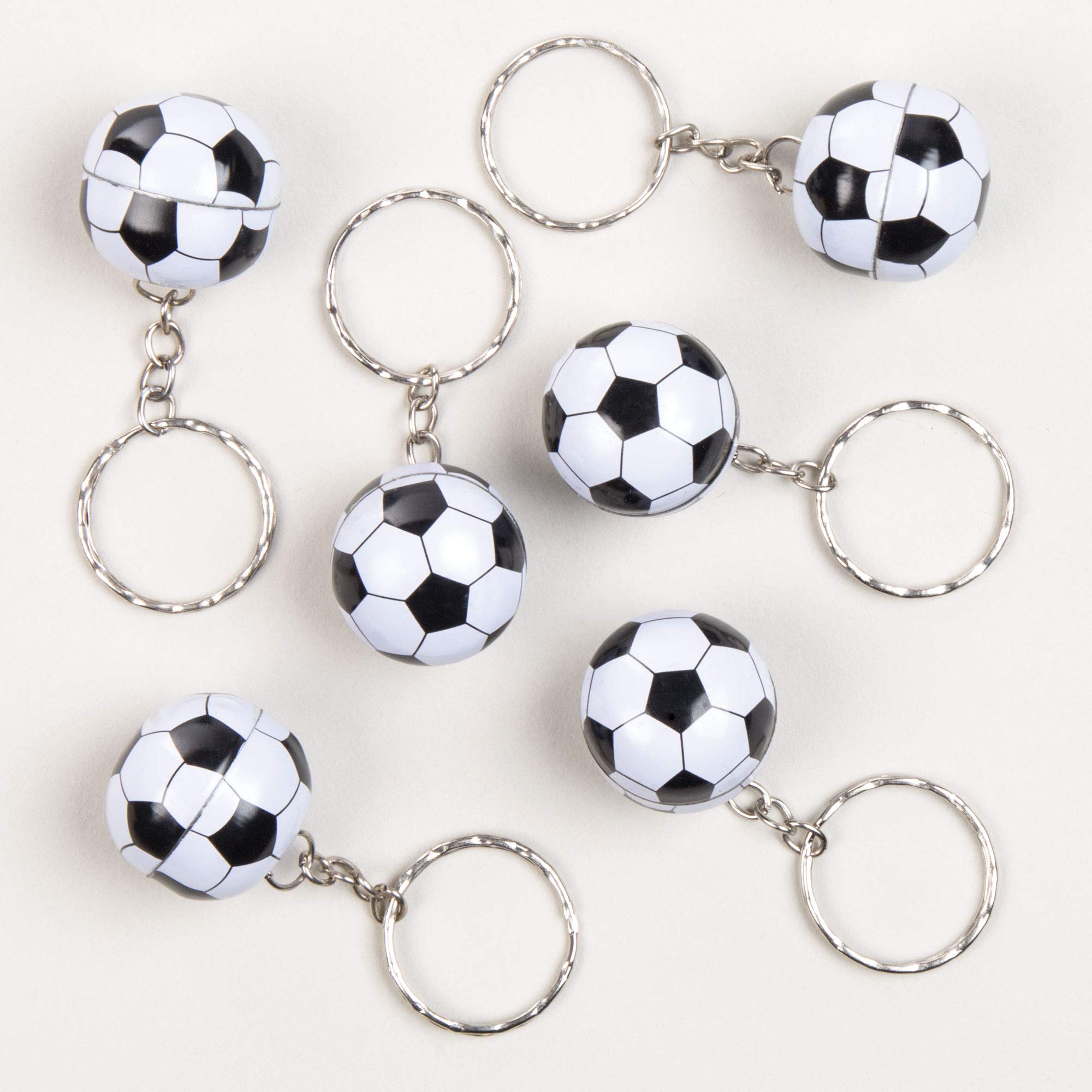 Baker Ross K3 Football Keyrings (Pack of 12), White & Black