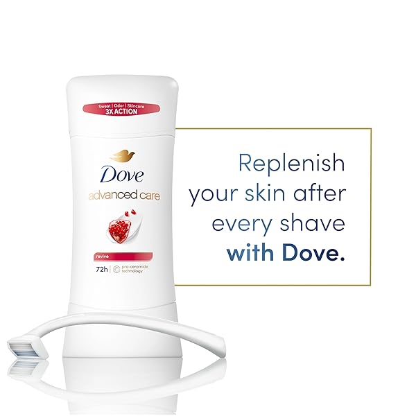 DOVE ADVANCED CARE ANTIPERSPIRANT DEODORANT FOR WOMEN TWIN PACK REVIVE 72 HOUR SWEAT AND ODOR PROTECTION 2.6 OZ