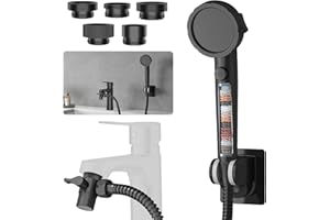HEROBAI Sink Hose Sprayer Attachment for Faucet, 3 Mode Shower Head Attaches to Tub Faucet with 5 Adapters, High Pressure Shower Head for Bathtub, Handheld Showerhead with Filter (Black)