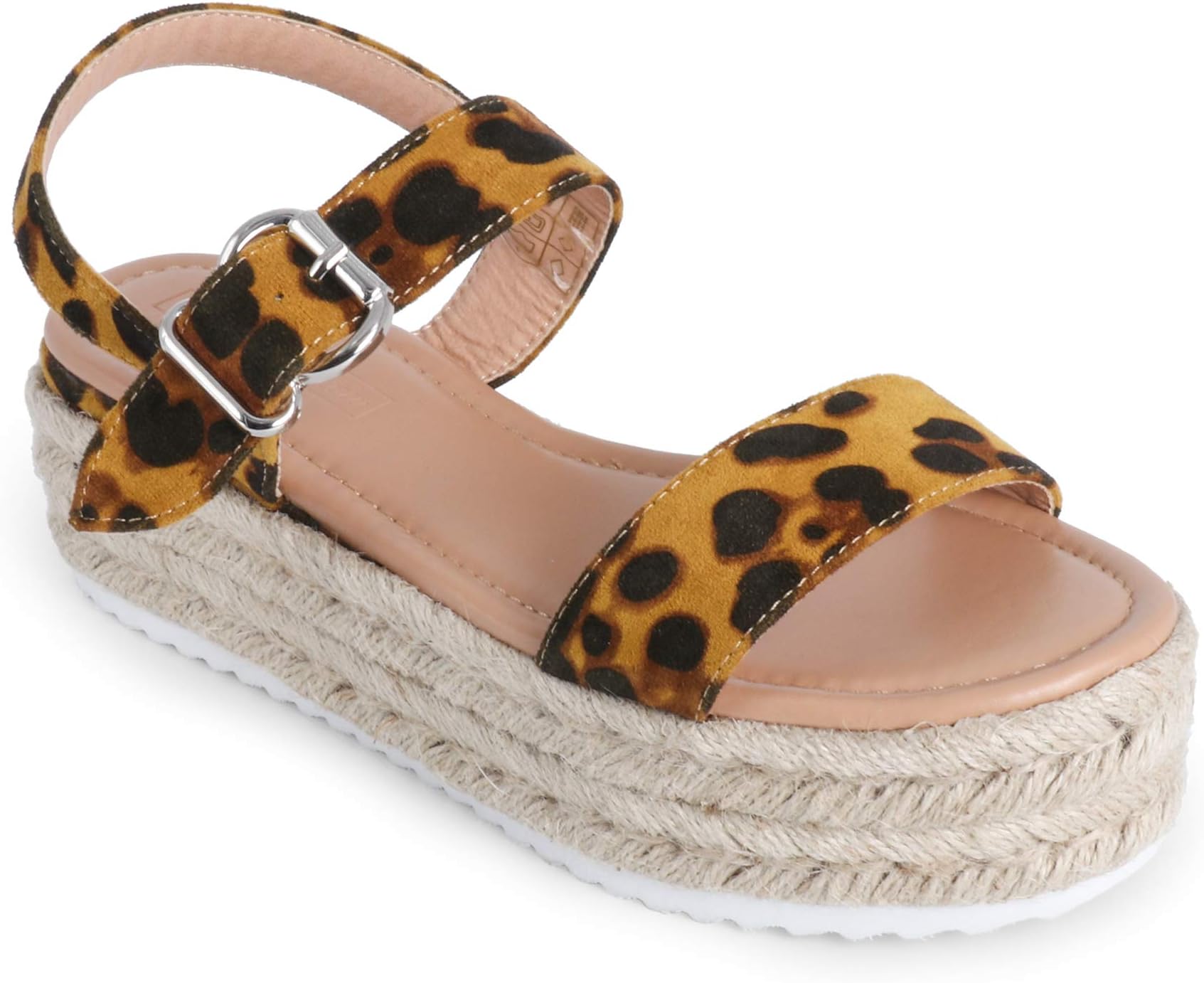 SHOWHOW Women’s Casual Wedge Sandals Ankle Strap Platform Open Toe Flat Espadrille Heels