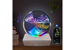 Mtadmai Moving Sand Art Liquid Motion Decor, Bluetooth Speaker Bedside Lamp Dimmable Multi-Color, Moving Sand Art Lamp for Kids Room Living Room Office Dorm-Purple