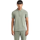 Armani Exchange Men's Slim Fit Stretch Cotton Jersey Logo Zip Polo