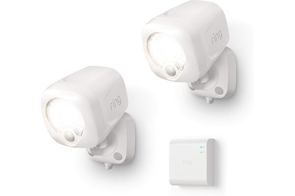Ring Smart Lighting â€“ Spotlight, Battery-Powered, Outdoor Motion-Sensor Security Light, White (Starter Kit: 2-pack)
