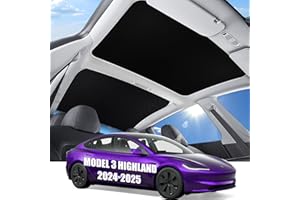 XINTUO Sunshade Roof for Tesla Model 3 Highland 2025 2024 (Never Sag) Skylight Glass Sunroof Roof Sunshade for Tesla Model 3 Accessories 2025 UV Reflector Reflective Covers Block Harmful (Black)