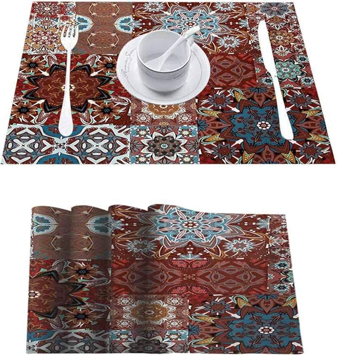 Non Slip Waterproof HeatResistant Kitchen Table Mats, Victorian