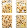 4 Packs Capybara Mini Spiral Notebooks, A7 3.2" x 4.1" Cute Waterproof Pocket Notepads Journal Memo Pads for Birthday Party Favors Birthday Gifts Stocking Stuffers School Kids Students Rewards