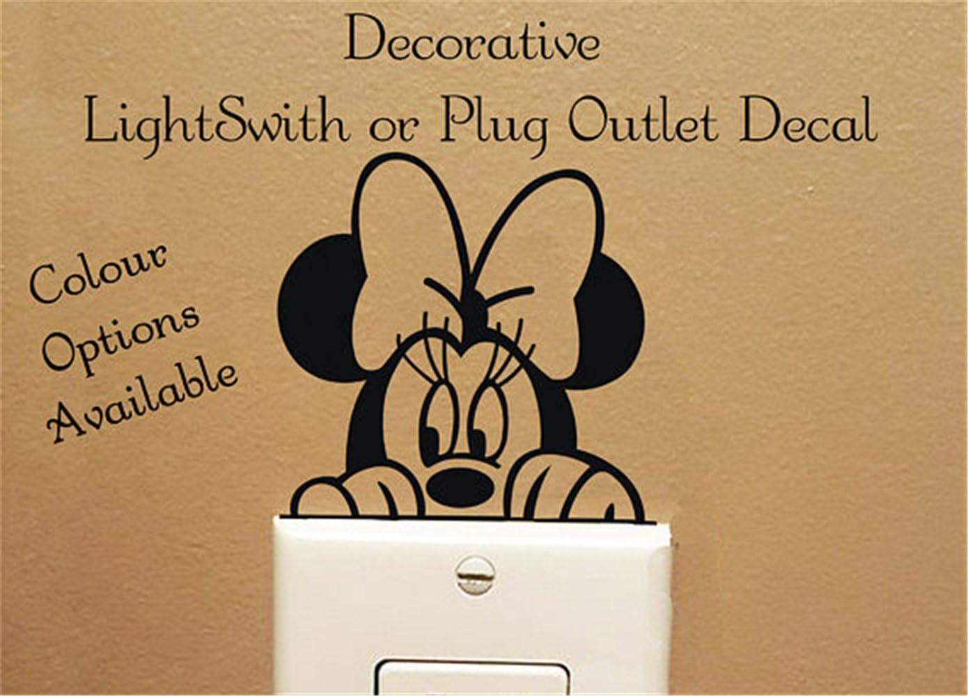 bngfvc Light Switch or Plug Outlet Decal Peeking Minnie Mouse Removable Vinyl Faithful Saying for Wall Motivational Wall Words Inspirational Wall Decal