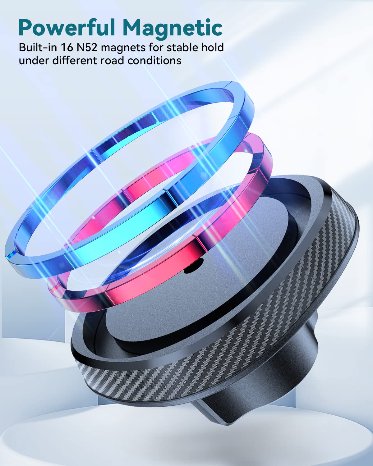 Magnetic Cup Holder Phone Cradle for Magsafe, [Powerful N54 Magnet] Flexible Tri-pivot Cup Phone Holder for Car, Tesla, Truck, SUV, Compatible with iPhone 17 16 15 14 13 12, Samsung, All Phones