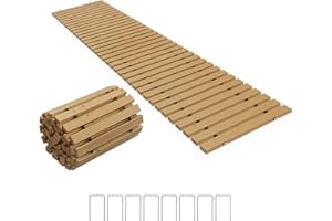 APRILSOUL 20FT Wooden Garden Pathway, Outdoor Roll Out Walkway Path for Patio,Lawn,Backyard,Beach,Wedding