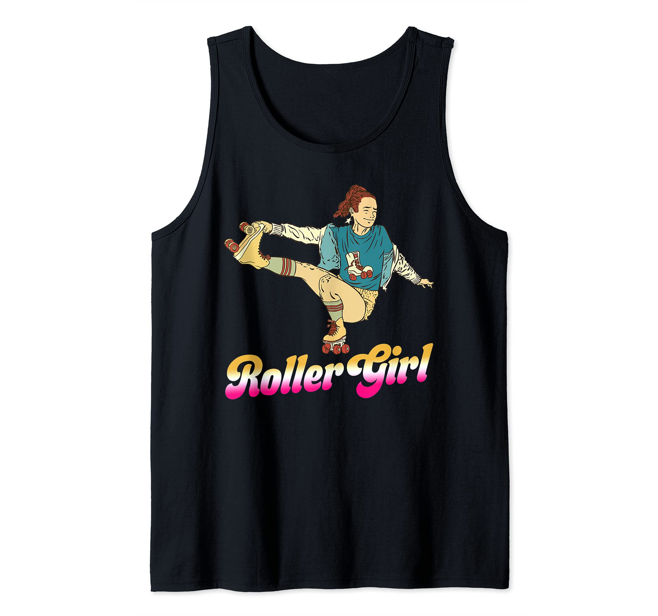 Roller Girl Skates Womens Skatter Vintage Retro 70s 80s Tank Top
