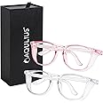 Aqulius 2 Pack Stylish Safety Glasses Goggles, Scratch Resistant, Safety Glasses for Women, Blue Light, Glasses for Nurses