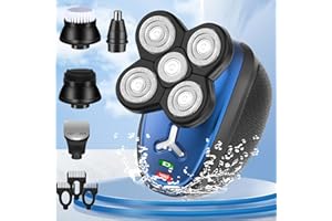 COSUIOVEI Head Shaver for Bald Men,5 in 1 Bald Head Shavers for Men Cordless, Waterproof Wet/Dry 5 Head Mens Electric Razor for Head Face Shaving, USB Mans Grooming Kit Rechargeable,Rotary Shaver Gift for Men