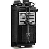 Tactical Molle Radio Holster Holder Case Military Heavy Duty Pouch Bag for Two Ways Walkie Talkies Adjustable Storage with 1 Pack Patch
