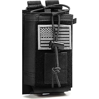 Tactical Molle Radio Holster Holder Case Military Heavy Duty Pouch Bag for Two Ways Walkie Talkies Adjustable Storage with 1 