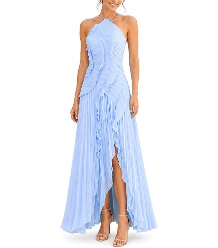 a.l.c. moira pleated halter maxi dress ALC Womens Dress, Black, 0 at Amazon Women's Clothing store RS-week0323