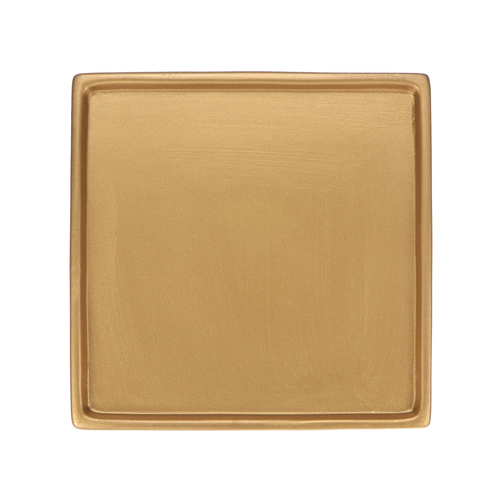 M METERXITY Ceramic Plant Saucer, 6.3 Inch Plant Water Catcher Tray, Plant Pot Saucers for Indoor/Outdoor Plants/Flower Drainage Drip Water Tray [Square Gold]