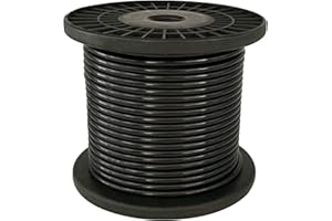 NITOOCX NITOO 304 Stainless Steel Black Vinyl Coated Wire Rope,1/8Inch (3 mm) Overmolded to 3/16 Inch(4.76mm) forRailing, Decking, DIY Balustrade 100FT