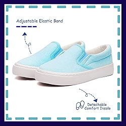 Toandon Little Girls Kids Sneakers Canvas Shoes