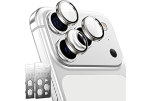 LK for iPhone 17 Pro/17 Pro Max Camera Lens Protector [Top 9H+ Military Grade Shatterproof] One-Click Installation, Ultra-Tough HD, Individual Lens Protectors Scratch-resistant, Titanium Silver,2 Pack