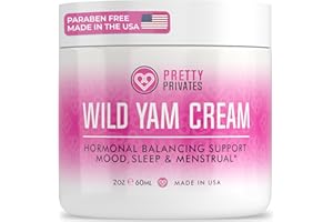 PRETTY PRIVATES Organic Wild Yam Cream for Hormone Balance - Natural Wild Yam Root Cream for Hormone Support - Wild Yam Comfort Cream - Mood, Sleep, Menstrual Support for Women With Wild Yam Oil Extract - 2oz (60 ml)