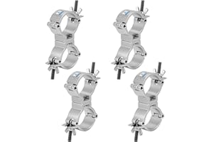 Gxeabg 4 Pack Dual Swivel Clamp Turn As Needed Two 360 Degree Clamps, Lighting Truss Swivel Coupler DJ Light Clamps, Fit for 1.88-2 Inch (48-51mm) OD Tube/Pipe, Heavy duty 220lbs, TUV Certificated