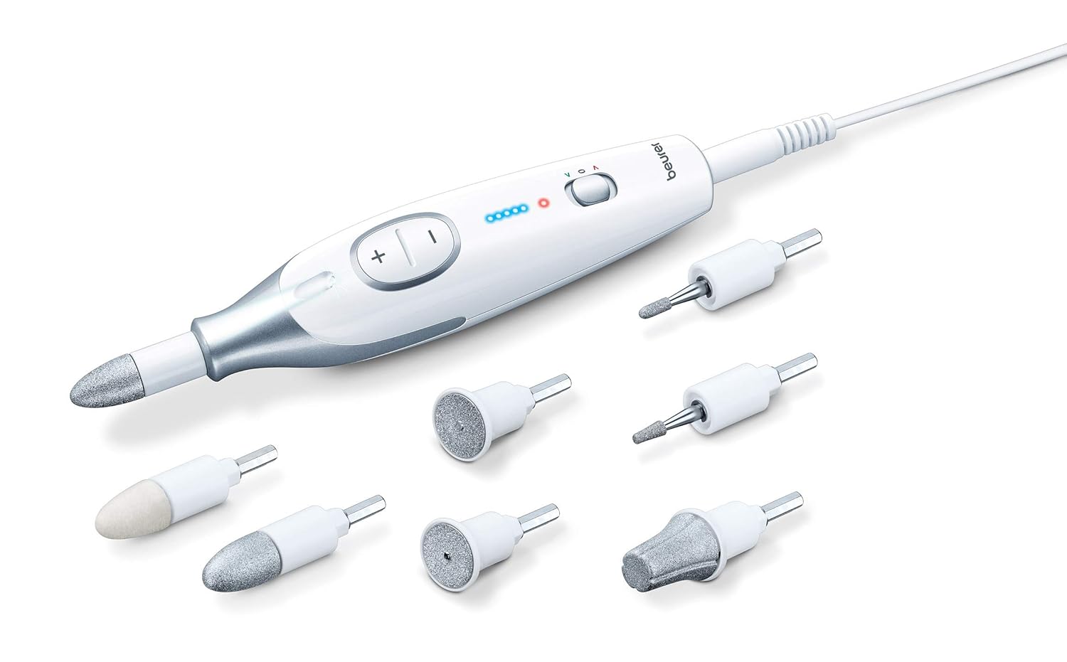 Beurer MP42 11-piece Professional Manicure & Pedicure Nail Drill Kit | 7 Attachm./Variable Speeds | Electric Nail File Set, Nails Care Tools, For Foot/Hand | Storage Case: Beauty