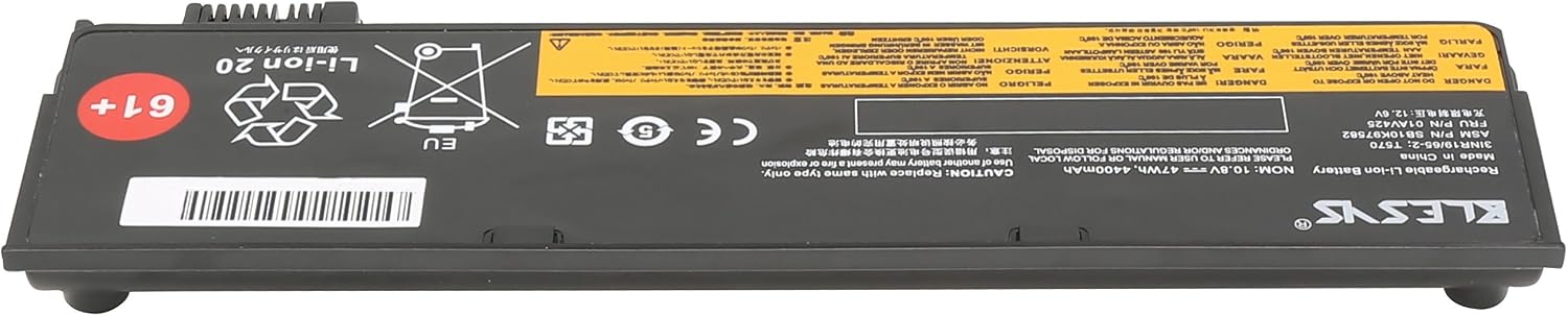 BLESYS 4400mAh 61+ 01AV491 01AV452 External Battery for Lenovo Thinkpad T470 T570 A475 P51S TP25 Series, Black, 6-Cell battery - Image 5