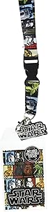 Star Wars Multi-Character Double Sided Lanyard Keychain ID Holder with Charm and Collectible Sticker