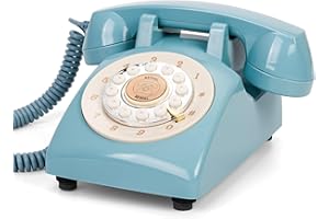 FiayaCom Audio Guest Book Wedding Phone, Preserve Your Special Occasions, Customized Audio Messages,for Wedding, Party, Confession (Art Deco, Fresh-Blue)