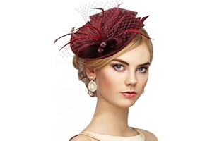 Zinniday Fascinator Tea Party Hat - 2025 Derby Pillbox Kentucky Hat for Women (7.87x5.9inch)