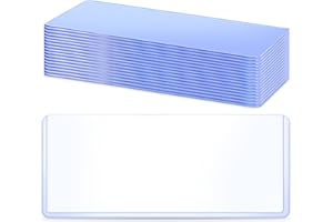 Sepamoon 30 Pieces Bill Currency PVC Holders Clear Transparent Bill Sleeves Currency Display Holder for Regular Protector Case Supplies, 6.9 x 2.95 Inch