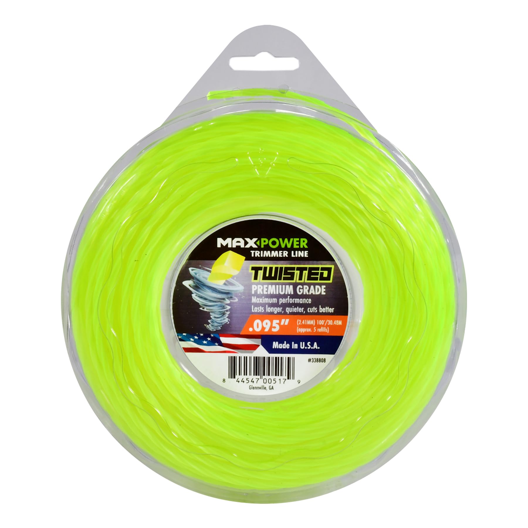 MaxPower 338808 0.095-Inch Premium Twisted Trimmer Line, 100-Foot Length