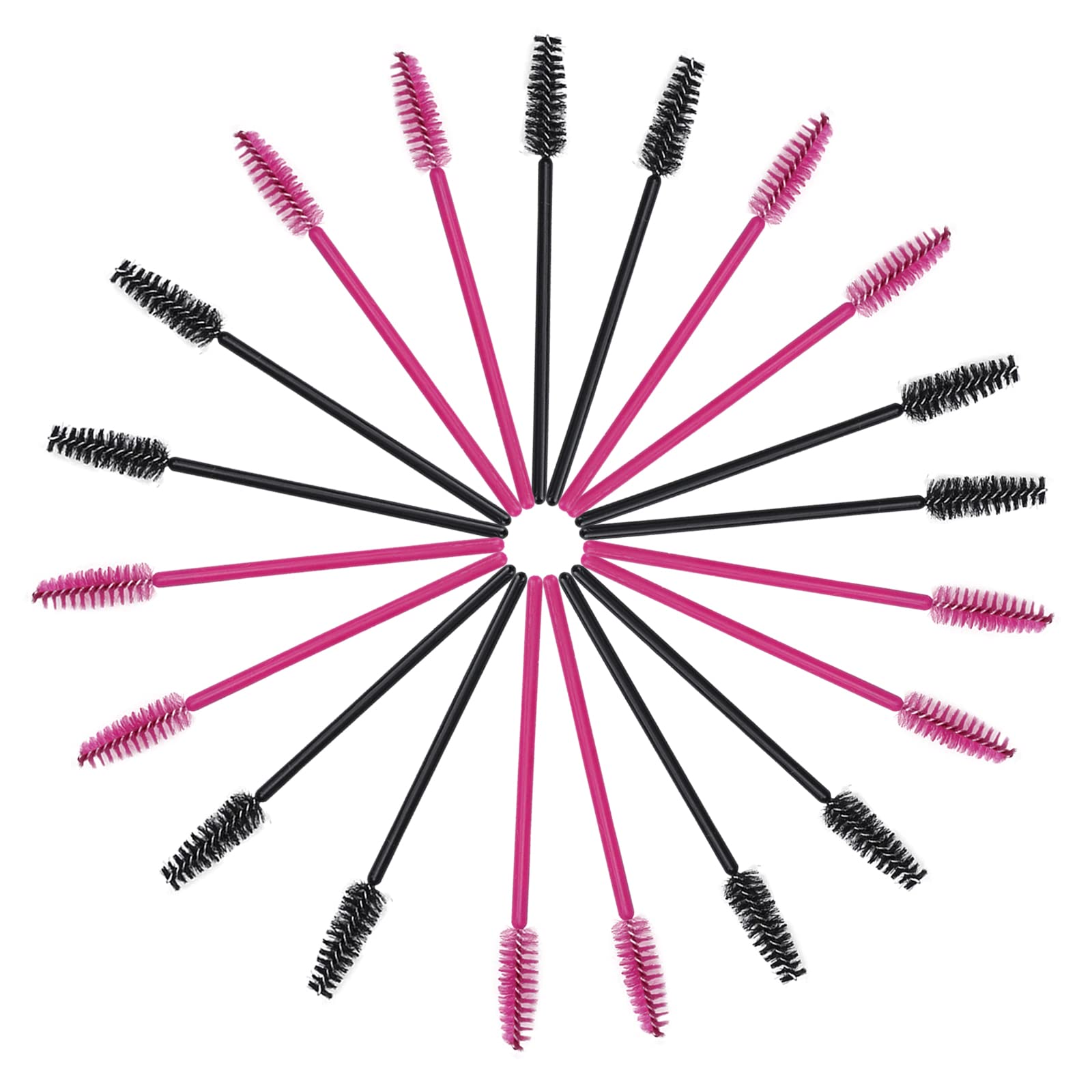 200 Pcs Disposable Mascara Wand, Eyebrow Brush Spoolies for Eyelash Extensions, Eyelash Brush Spolies Bulk Curvable Lash Brush, Black and Rose Red