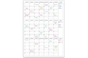 BOOQOOL Large Dry Erase Calendar for Wall - 3 Month Vertical Calendar, Blank Reusable Monthly Quarterly Planner Undated, 27.8" x 41" Whiteboard Laminated Organizer Home, Office