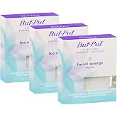 Buf-Puf Facial Sponge, Dermatologist Developed, Removes Deep Down Dirt &amp; Makeup that Causes Breakouts and Blackheads, Reusable, Exfoliating, White, 3 Count