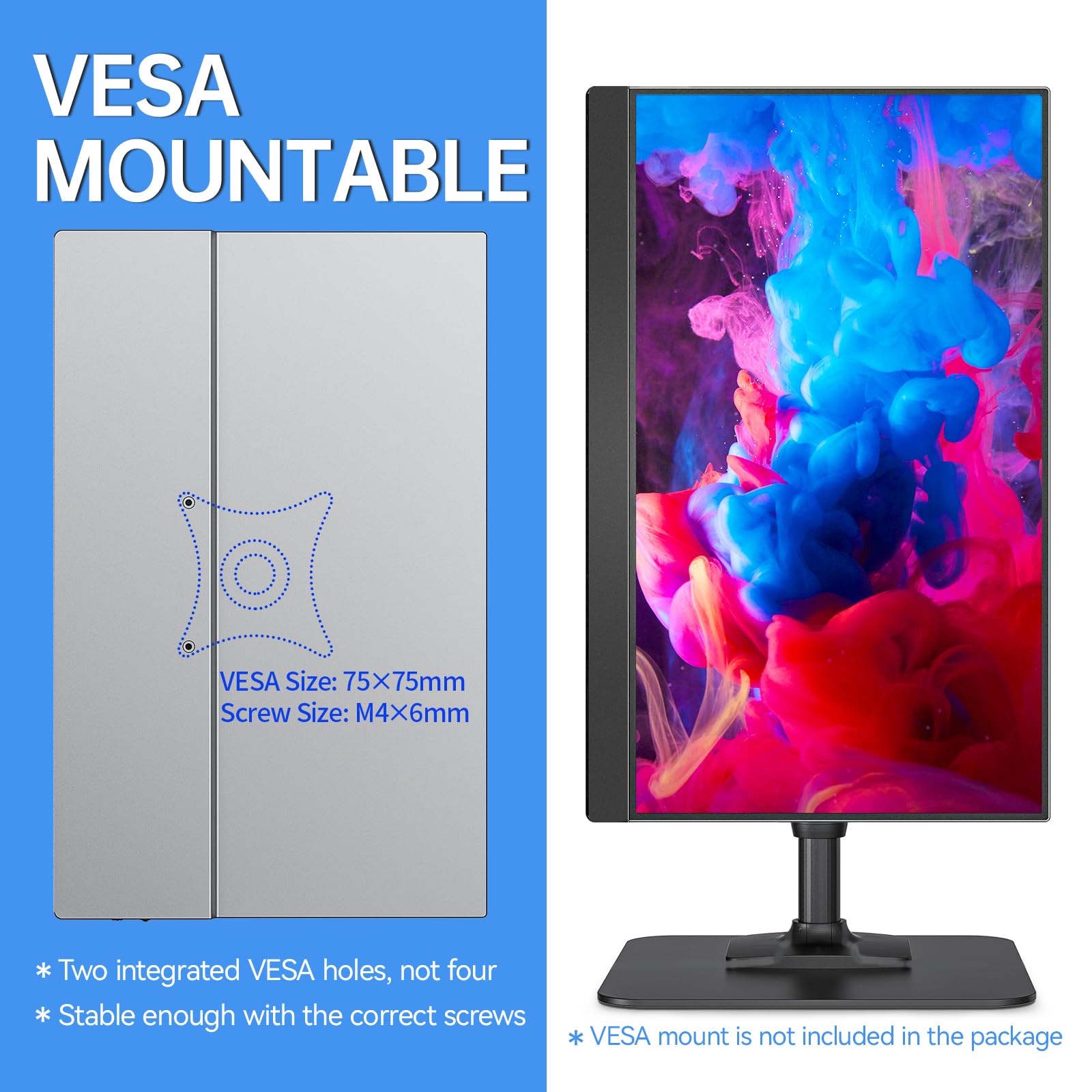 VisionOwl Portable Monitor-15.6 Inch Travel Screen FHD 1080P FreeSync Frameless USB-C Computer Display with Type-C HDMI Speakers for Laptop PC Mac Surface PS4/5 Xbox, with Cover Stand, VESA Mountable