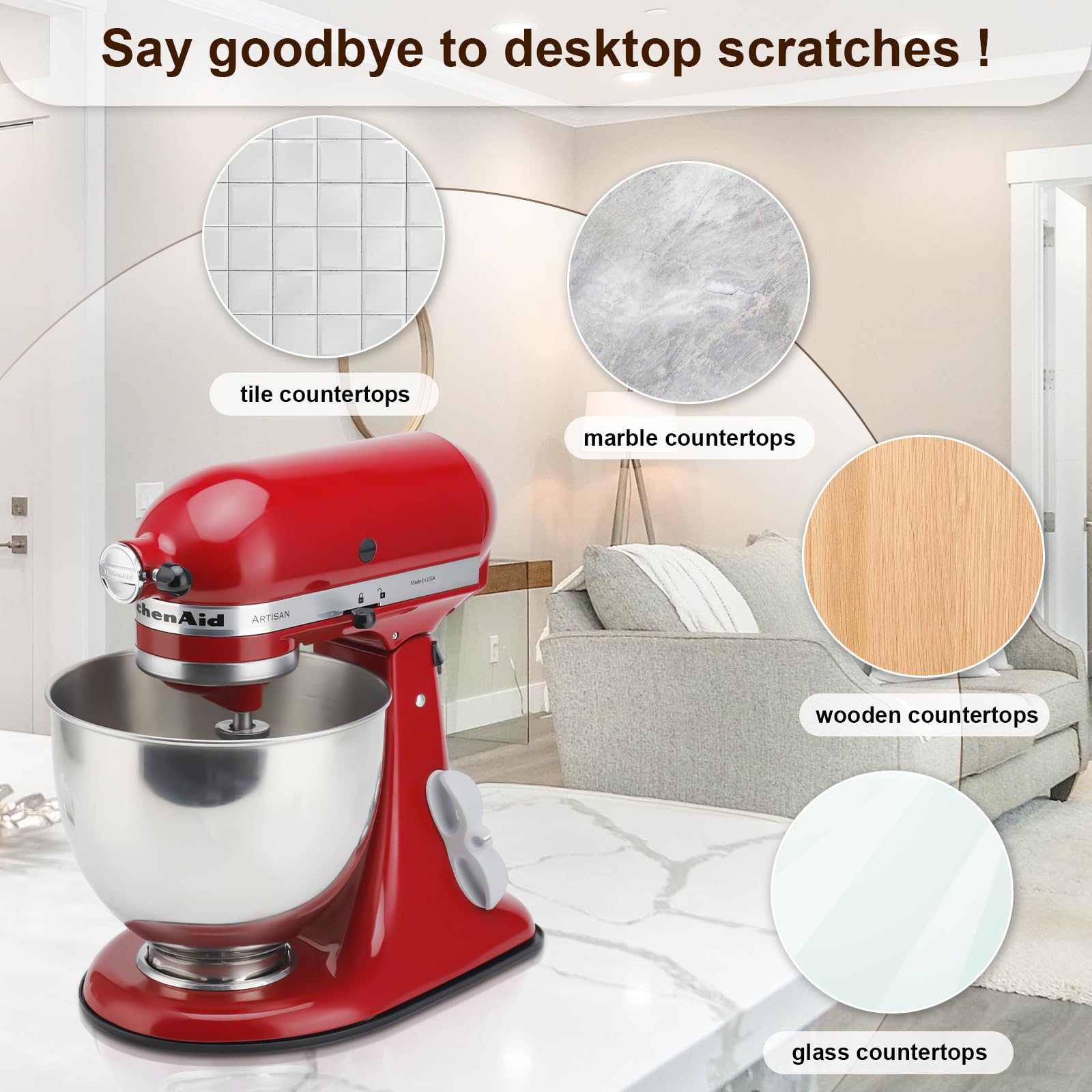 Metal Sliding Mat for KitchenAid Stand Mixer, 4.5-5 Qt, Slide Tray for Tilt-Head Mixer