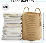 YOUDENOVA Cotton Rope Basket Large 58L 38cm D 50cm H with Handles view 6