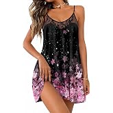 Ekouaer Sexy Night Gowns Lace Nightgowns for Women Sleeveless Sleepwear | Babydoll Nighty Plus Size Night Dress Soft Sleep Dress Spaghetti Strap Chemise for Home, Wedding, Party, Honeymoon