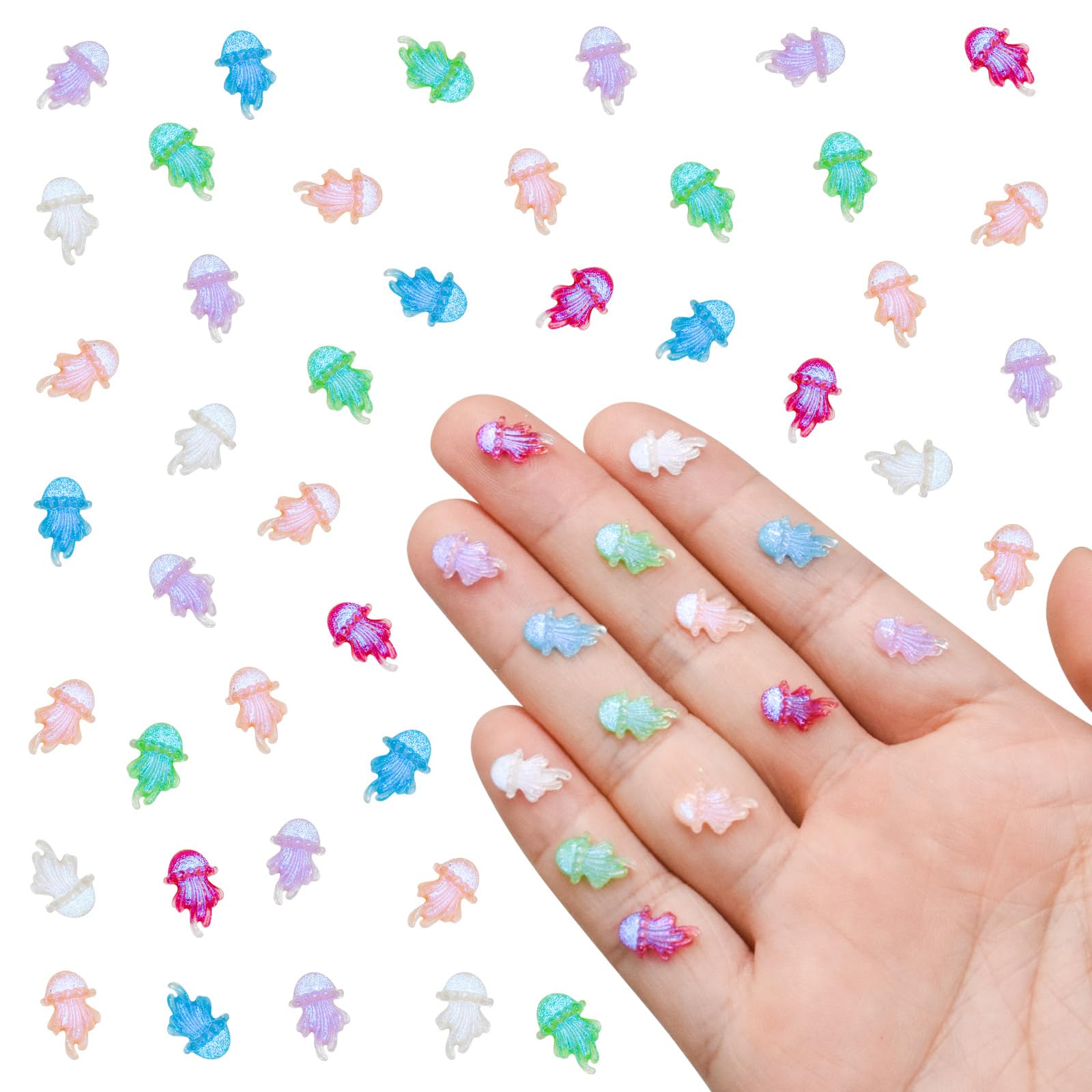 Photo 1 of 200 Pieces Mini Jellyfish Decor for Crafts Dollhouse Miniatures Tiny Jelly Fish Beach Christmas Decorations for Dollhouse Fairy Garden Micro Landscaping Decoration