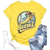 Baseball Shirt Baseball Player T-Shirts Team Women Ballgame Graphic Tshirt Game Day Fan Tee Casual Short Sleeve Top