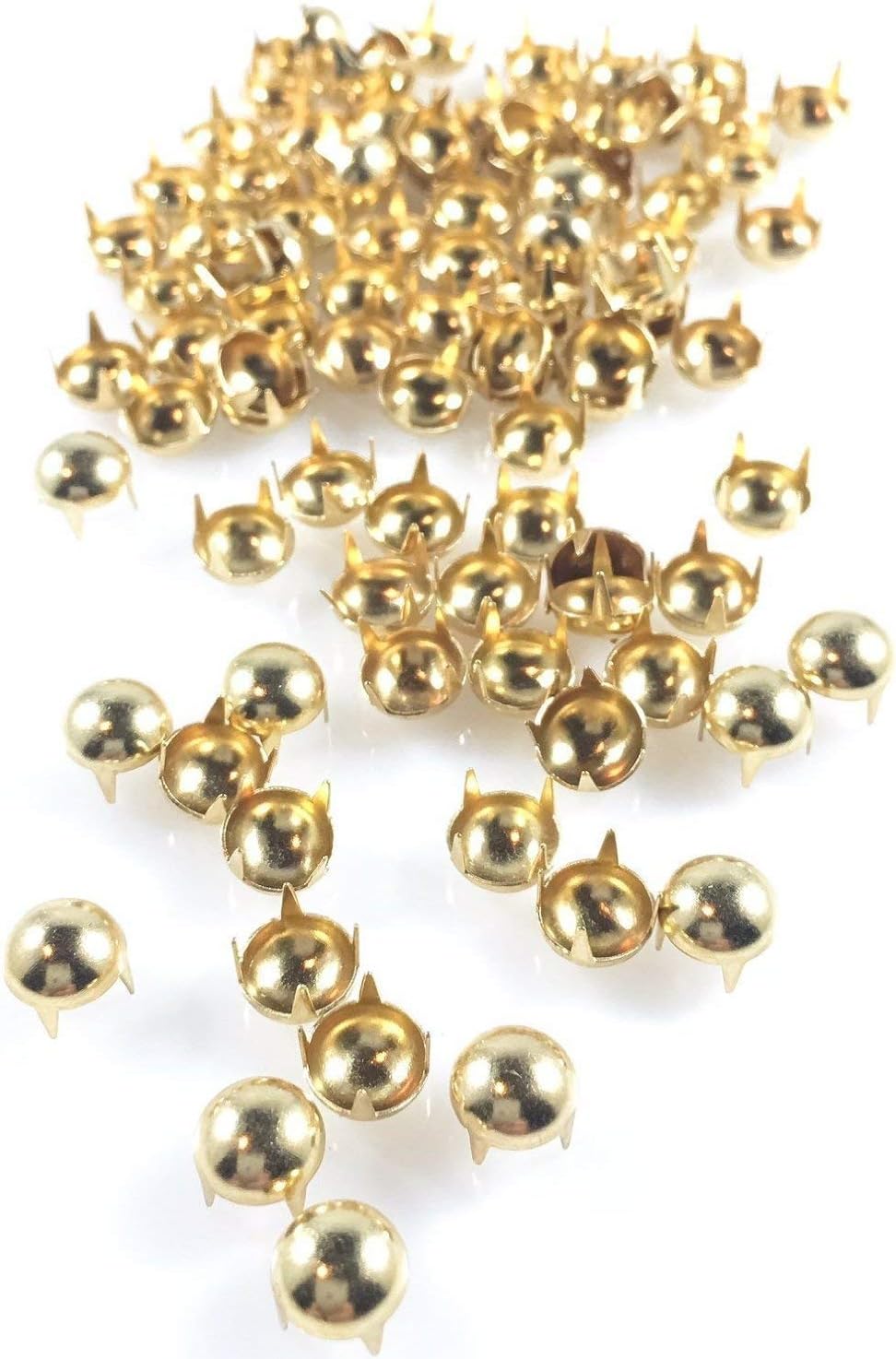Charm Central Nailheads / Spots / Studs - Various Sizes and Colors 16ss, 20ss,30ss, Round, Flat (100 pcs, 30ss (6mm) Round - Gold)…