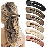 6 PCS Flat Claw Clips, Large Lay Flat Hair Clips for Women Girls, Strong Hold Non-slip Hair Claws for Thick Thin Hair (Matte 5)