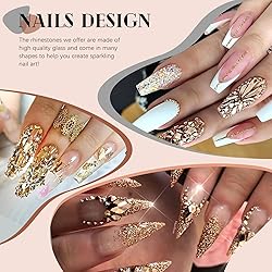 1680Pcs Mineral Gold Glass Nail Rhinestones 180Pcs