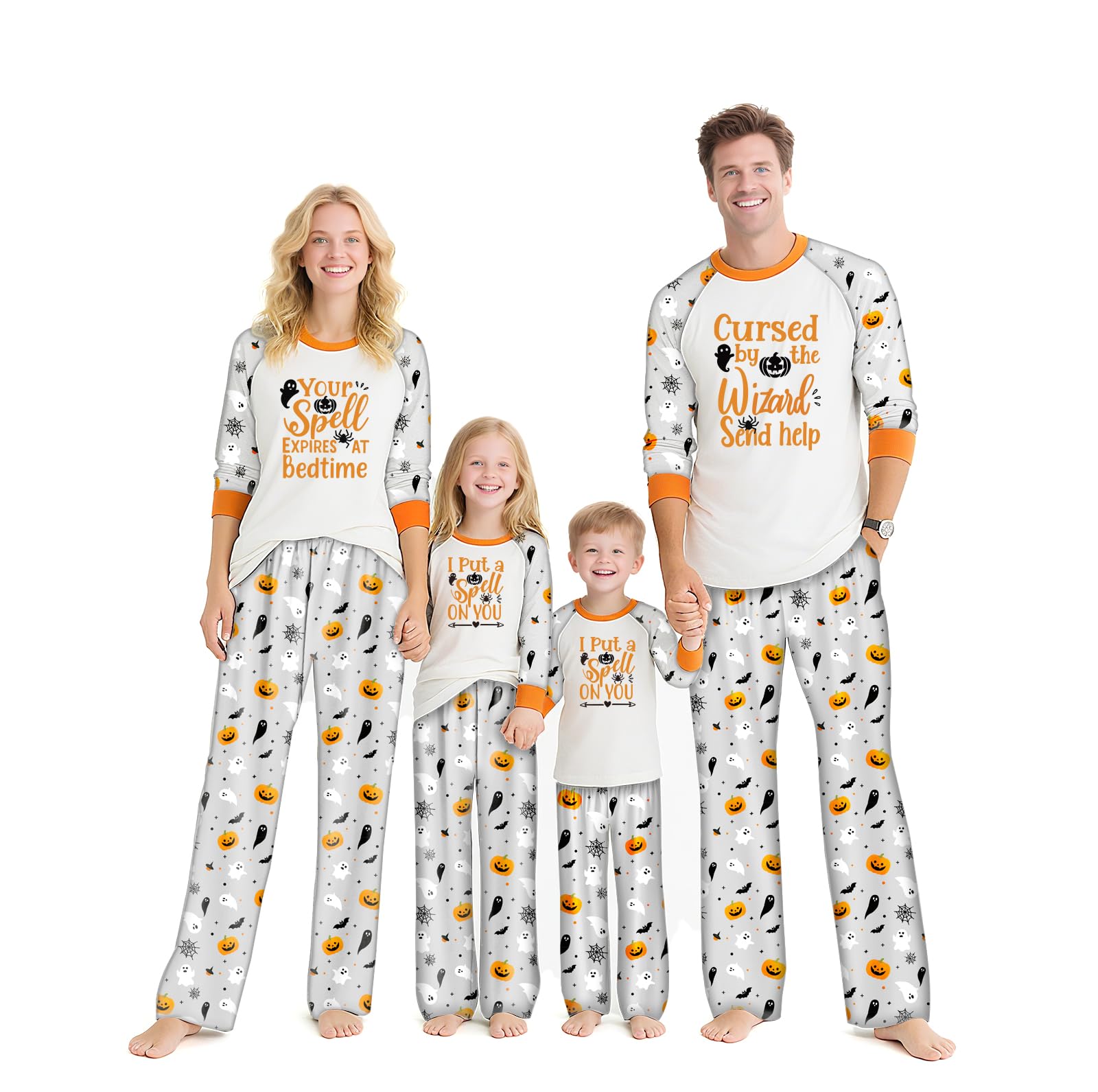 Photo 1 of **FOR MAN SIZE SMALL OR LARGE WOMEN**TBD DECOR Family Matching Halloween Pajamas Set Long Sleeve Top & Pants 2 Piece Sleepwear Jammies Cute Pumpkin Ghost Spider Skeleton Pat Print Holiday Pjs for Women Men Couples