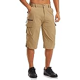 MAGCOMSEN Men's Workout Shorts 7 Pockets Quick Dry 3/4 Capri Pants Zipper Pockets Hiking Athletic Shorts
